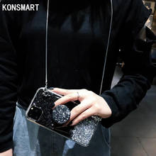 Capa de celular oppo realme 5 pro com glitter, capa transparente e macia de silicone com cordão e suporte para smartphone 2024 - compre barato