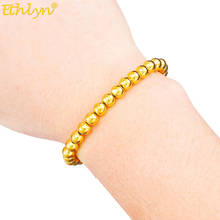 Ethlyn-pulsera de oro con forma de bola redonda para mujer, brazalete de cuentas de Color dorado, joyería africana, B185 2024 - compra barato