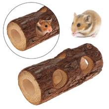 Túnel de hámster de madera Natural, juguetes para masticar, mascotas pequeñas, ardilla, Chinchilla 2024 - compra barato