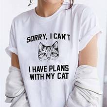 Cat Head Print T Shirt Women Short Sleeve O Neck Loose Tshirt 2020 Summer Women Tee Shirt Tops Camisetas Mujer 2024 - buy cheap