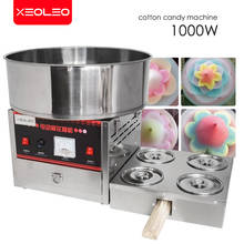 XEOLEO Commercial Cotton Candy Maker 1000W Electric Cotton candy machine DIY Fancy Candy floss machine 4 tank stainless steel 2024 - buy cheap
