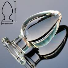 Tapón Anal de cristal grande de 50mm para adultos consolador Anal de cristal Pyrex, juguete de gota pene postizo para masturbación sexual 2024 - compra barato