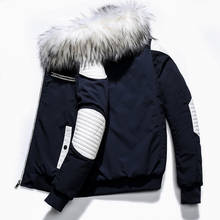 2020 jaqueta masculina de inverno com capuz fashion casual, jaquetas masculinas de beisebol, casacos grossos à prova de vento e quentes de homens 2024 - compre barato