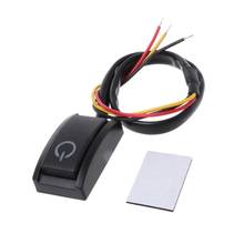 Botón pulsador de coche, interruptor de encendido y apagado, DC 12V, 200mA, 2,4 W, interruptor de luz LED 2024 - compra barato