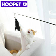 Игрушки для кошек HOOPET, палочка с пером и маленьким колокольчиком, забавные игрушки, Интерактивная палочка, товары для кошек 2024 - купить недорого