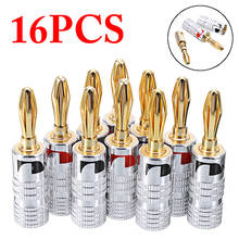 16pcs/kit Speaker Banana Plugs 4mm 100VA Musical Cable Wire Connector Gold Plated Audio Speaker Connector Plug 2024 - buy cheap
