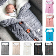 Winter Baby Sleeping Bag Kids Knitted Sleepsack For Infant Bebe Stroller Envelope Swaddle Blankets Newborn Knit Wool Quilt 0-18M 2024 - buy cheap