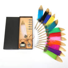 European retro high-grade feather pen dip pen English gift box, Christmas gift to colleagues to send a couple gift 2024 - buy cheap