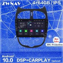 Carplay IPS 2 DIn Android 10 экран для Peugeot 206 2000-2016 Авто Аудио Радио стерео Мультимедийный плеер GPS навигация головное устройство 2024 - купить недорого