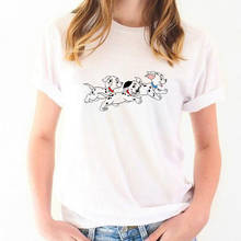 New Spotted Dogs Kawaii Funny Cartoon T Shirt Women Harajuku T-shirt 101 Dalmatians Graphic Cute Tshirt Dropship Top Tees Female 2024 - buy cheap