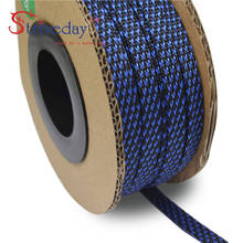 Fundas de Cable trenzado de alta densidad, mangas extensibles de PET de revestimiento de alta densidad, color negro y azul, 10mm, 10/30 metros 2024 - compra barato