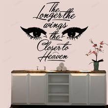 Beauty Eyes sentence Removable Art Vinyl Wall Stickers Eyelashes Lash Salon Wall Decor Sticker Bedroom Living Room Mural WU134 2024 - buy cheap