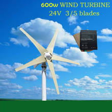 Chinese factory 600w 3/ 5 bladesHorizontal axis wind tu 3phase AC 12/24/ 48v wind turbine with MPPT wind controller for home use 2024 - buy cheap