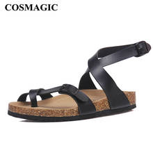 Sandália cosmagic de cortiça, novo sapato feminino casual para o verão, para praia, gladiador, antiderrapante com fivela, 2021 2024 - compre barato
