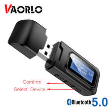 Адаптер VAORLO USB 5,0 2 в 1, ЖК-дисплей, опциональное подключение устройства, Bluetooth приемник, передатчик для ТВ, наушников, низкая задержка 2024 - купить недорого