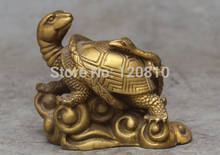 4 "китайские бронзовые Богатые Деньги долголетие дракон черепаха для черепах, змей статуя 2024 - купить недорого