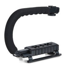 U/c em forma de câmera estabilizador suporte titular 3 montagens sapato lidar com handheld ação estabilizador aperto para canon nikon sony dslr 2024 - compre barato