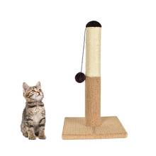 Gato árvore-pólo scratcher com bola brinquedos com destacável grande base animal de estimação scratch sisal árvore mobiliário protetor gato jogar brinquedos 2024 - compre barato