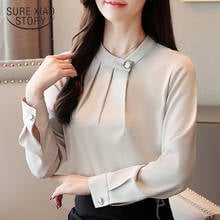 2021 Korean New Solid Elegant Spring Shirts Female Long Sleeve Chiffon Women Tops and Blouses Female Ladies Shirts 8363 50 2024 - buy cheap