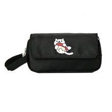 Anime Neko Atsume-estuche de cosméticos para mujeres, estuche de maquillaje para estudiantes, bolsa de doble bolsillo, regalo 2024 - compra barato