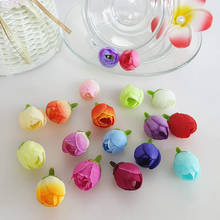100pcs 2cm Artificial Small Fabric Tea Rose Bud Flower Heads For DIY Hair Accessories Corsage Wrist Flower Wedding Decoration 2024 - buy cheap