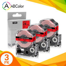 Fita para impressora epson, fita de 24mm sc24rw lc6rbp, preto e vermelho, para epson king 2024 - compre barato