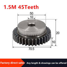 1pcs 1.5Modulus=1.5M  45Teeth Spur Gear with stage Metal Motor Boss/Convex Gear Inner Hole 10mm Gear Rack Transmission 2024 - buy cheap