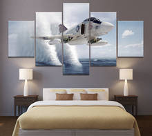 Casa decoração impressa moderna lona sala de estar fotos hd 5 painel canvat F-4-Phantom paisagem modular pintura cartaz da parede 2024 - compre barato