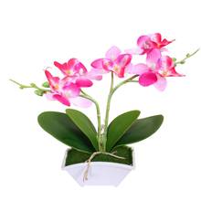 Borboleta artificial orquídea bonsai falso flor com pote casa decoração de mesa flores artificiais em pote para decoração de casa 2024 - compre barato