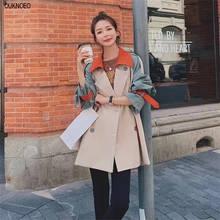 Women's Long Windbreaker Korean Preppy Style Fashion Short Coat Loose Belt Thin 2022 Spring Autumn Woman Long Coat 2024 - buy cheap