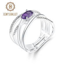 GEM'S BALLET-anillo cruzado de amatista Natural de 0,81 CT para mujer, anillo de Plata de Ley 925 con piedra de nacimiento, joyería de aniversario 2024 - compra barato