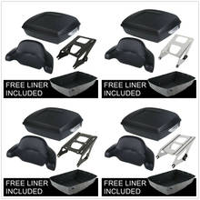 Motorcycle 10.7" Chopped Pack Trunk Backrest +Rack For Harley Tour Pack Touring  Road King Street Glide Road Glide 14-19 18 2024 - buy cheap