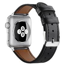 Correas, pulseira de couro para apple watch iwatch 3 band 4 5 band 38mm 42mm, pulseira para apple watch 44 40 mm 2024 - compre barato