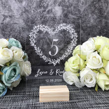 Personalized circle Wreath Wedding Table Numbers Modern Name Table Sign heart Wreath,Clear Acrylic Wedding Table Decor  Supplies 2024 - buy cheap