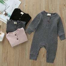 Newborn Infant Baby Boy Girl Knitted Romper Jumpsuit Clothes Outfit Long Sleeve Button Overall Toddler Clothes 0-18 Months 2024 - buy cheap