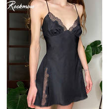 Rockmore-minivestidos sexis de encaje para mujer, vestido de corte bajo por encima de la rodilla, ropa de calle, para fiesta y discoteca 2024 - compra barato