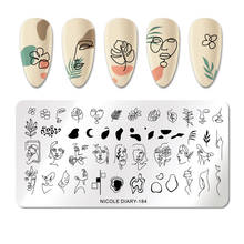 NICOLE DIARY Nail Art Stamping Paltes Sexy Girl Artistics Face Lines Image Stamp Template Leaf Flower Printing Stencil Tools 2024 - buy cheap