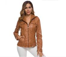 XS-7XL Women Leather Jacket Women Hoodies Long Sleeve Zipper Tops Casual Spring Autumn Black Faux Short Jacket Women Outerwear 2024 - buy cheap