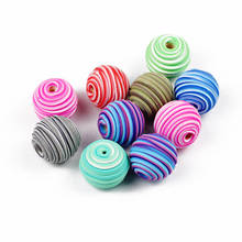 Upgfnk-miçangas de argila polímero, padrão espiral, bola redonda, contas espaçadoras soltas, para fazer joias, acessórios para pulseira, achados 15mm 2024 - compre barato