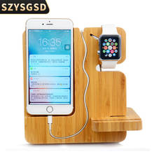 SZYSGSD-Soporte de madera para teléfono móvil, base de escritorio de carga para iPhone X, XR, 8, 7, 6s, Apple Watch 4, 3, 2 2024 - compra barato