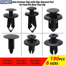 Universal Auto Fastener Push Pin Rivet Trim Clips 190Pcs 6 Sizes Vehicle Car Door Panel Fender Liner For Honda Civic Ford Focus 2024 - buy cheap