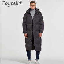 Зимняя мужская куртка Tcyeek, Мужская одежда, корейская мода 2020, длинное пальто на утином пуху, мужская куртка, парка, пальто, мужская одежда 2024 - купить недорого