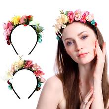 Diadema bohemia de flores para mujer, tocado guirnalda para boda y playa, accesorios para fiesta 2024 - compra barato