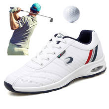 2020 водонепроницаемые мужские кроссовки для гольфа; Цвет черный, белый; Удобная спортивная обувь для гольфа; Брендовая противоскользящая Уличная обувь для гольфа без косточек для мужчин 2024 - купить недорого