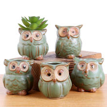 5 Pcs/Set Creative Ceramic Owl Shape Flower Pots 2020 New Ceramic Planter Desk Flower Pot Cute Design Succulent Planter Pot 2024 - buy cheap