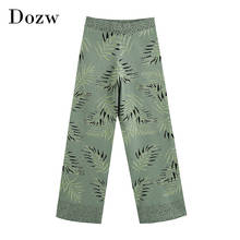 Fashion Floral Patchwork Knitted Pants Women Long Length Loose Wide Leg Pants High Waist Boho Style Trousers Lady 2020 2024 - buy cheap