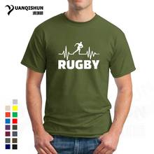 Heartbeat Of Rugbying T-shirts 16 Colors Men Summer Fashion Short Sleeve T Shirt Cotton Funny Printed Tops Sporting Mens Tee 3XL 2024 - buy cheap