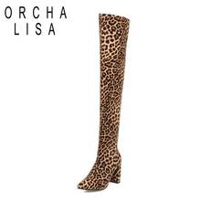 D'água lisa botas femininas de joelho, bico quadrado e grosso, leopardo, couro sintético, cor sólida, tamanho grande 48, roxo, casual para casamento 2024 - compre barato