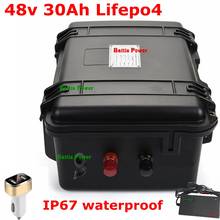 Lifepo4-batería de litio y fosfato de hierro para bicicleta eléctrica, resistente al agua, 48v, 30Ah, 2000w, con BMS y cargador de 5A 2024 - compra barato
