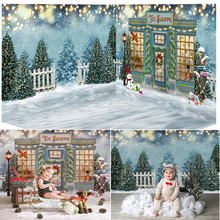 Fondo de fotografía de Navidad, árbol de Navidad, Escena de nieve, Bokeh dorado, juguetes, Shoppe, Fiesta infantil, utilería de decoración, cartel de estudio 2024 - compra barato